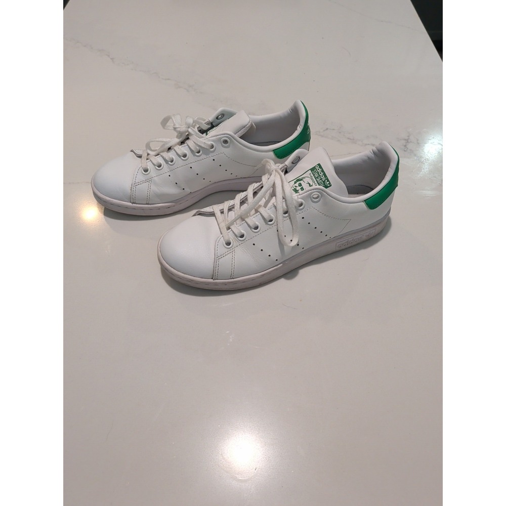 adidas Stan Smith White Green Low Top Men's Tennis Athletic Sneakers - Picture 2 of 8